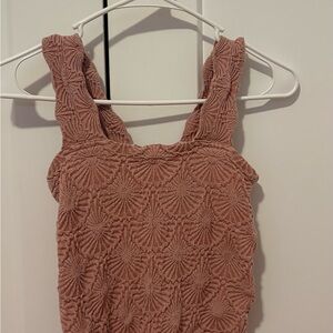 Aura Textured Mauve Tank Top